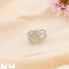Bague Double-Anneaux Ajustable Scarabée Acier Inoxydable 0423549 argenté