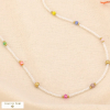 Collier Perles Rocaille Acier Inoxydable 0124058 blanc