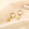 Boucles d'oreilles coquillage minimaliste acier 0325168 doré