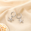 Boucles d’oreilles mini créoles acier étoile de mer 0325170 argenté