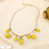 Collier Citrons Marguerites Acier Inoxydable 0125059 jaune