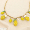 Collier Citrons Marguerites Acier Inoxydable 0125059 jaune