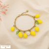 Bracelet acier inoxydable multi-breloques citron 0225202 jaune
