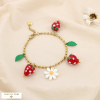 Bracelet acier inoxydable charm fraise 0225197 rouge