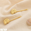 2 barrettes cheveux escargot de mer acier inoxydable 0625100 doré