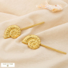 2 barrettes cheveux escargot de mer acier inoxydable 0625105 doré