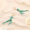 Mini-créoles pendantes corail résine acier inoxydable 0324081 bleu turquoise