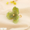 Bague réglable acier inoxydable leurs superposées résine marbrée 0425072 vert