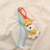 Bijou de sac - porte-clés chien fox-terrier simili-cuir 0825035 jaune