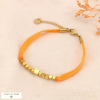 Bracelet cubes acier inoxydable cordon métallisé 0224062 orange