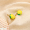 2 charms breloques acier inoxydable citron résine 0625056 jaune