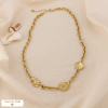 Collier acier inoxydable hippocampe escargot de mer coquille Saint-Jacques 0125014 doré