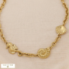 Collier acier inoxydable hippocampe escargot de mer coquille Saint-Jacques 0125014 doré