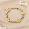 Bracelet acier inoxydable hippocampe escargot de mer coquille Saint-Jacques 0225006 doré