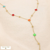 Collier Y acier inoxydable coquillages émail 0125142 multi