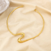 Collier cerceau acier design organique contemporain 0126214 doré
