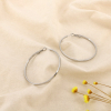 Boucles d'oreilles créoles plates acier 48mm 0326186 argenté