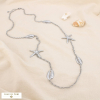 Sautoir acier inoxydable coquillages cauri étoiles de mer 0125118 argenté