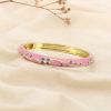 Bracelet jonc ouvrable floral métal émail strass 0226208 violet