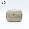 2 porte-monnaies Flora&Co double compartiments simili-cuir grainé 0926501 doré
