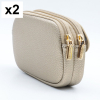 2 porte-monnaies Flora&Co double compartiments simili-cuir grainé 0926501 doré
