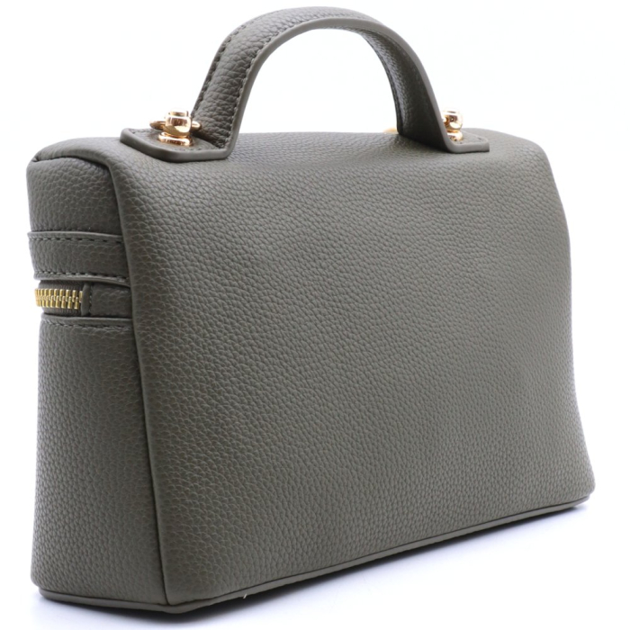 Sac à main style vanity case Flora&Co simili-cuir grainé 0926504 vert kaki