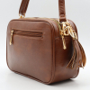 Sac trotteur Flora&Co double compartiment pompon tassel simili-cuir effet patiné 0926506 cognac