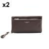 2 portefeuilles Flora&Co simili-cuir grainé 0926508 marron foncé
