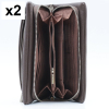 2 portefeuilles Flora&Co simili-cuir grainé 0926508 marron foncé