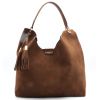 Sac Hobo Flora&Co pochette amovible pompons tassels simili-cuir façon daim 0926509 marron foncé