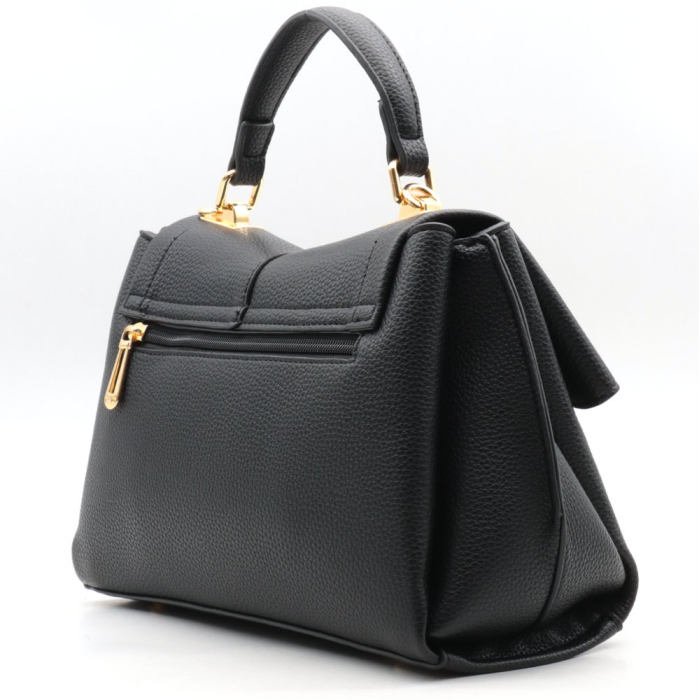 Sac à main Flora&Co rabat fermoir tourniquet simili-cuir grainé 0926511 noir