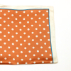 Carré satin motif à pois touché soie polyester 0726515 cognac