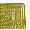 Carré satin bandana floral touché soie polyester 0726516 vert kaki