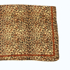Carré satin imprimé léopard touché soie polyester 0726517 marron