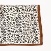 Carré satin imprimé léopard touché soie polyester 0726518 marron