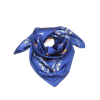 Carré satin motif chiens touché soie polyester 0726538 bleu