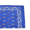 Carré satin motif chiens touché soie polyester 0726538 bleu