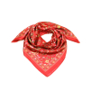 Carré satin floral champêtre touché soie polyester 0726521 rouge bordeaux