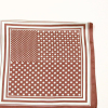 Carré satin motif à pois touché soie polyester 0726542 marron