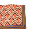 Carré satin motif géométrique touché soie polyester 0726547 marron