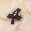 Broche fantaisie Oiseau sur branche résine et métal 0525020 vert foncé