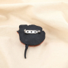 Broche fleur vintage résine marbrée métal 0526012 cognac