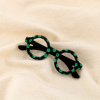 Broche épingle lunettes rondes pois résine métal 0526500 vert