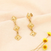Boucles d'oreilles acier losanges style antique 0323511 doré