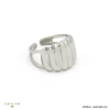 Bague large réglable vintage acier inoxydable femme 0423010 argenté