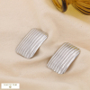 Boucles d'oreilles CLIPS acier rectangle rayures 0324163 argenté