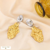 Boucles d'oreille CLIPS bicolore acier inox martelé 0324205 doré/argenté