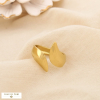 Bague ouverte design abstrait sculptural acier inox. 0425050 doré