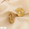 Boucles d’oreilles à clip design sculptural acier 0325091 doré