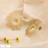 Boucles d'oreilles acier inoxydable strié soleil 0325124 doré